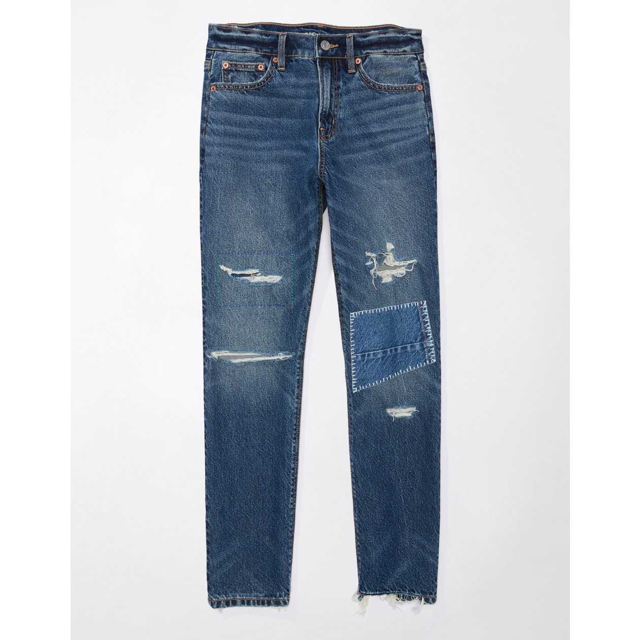 กางเกงยีนส์ ผู้หญิง SUPER HIGH-RISE STRAIGHT JEANS ( 043-4845-009 )