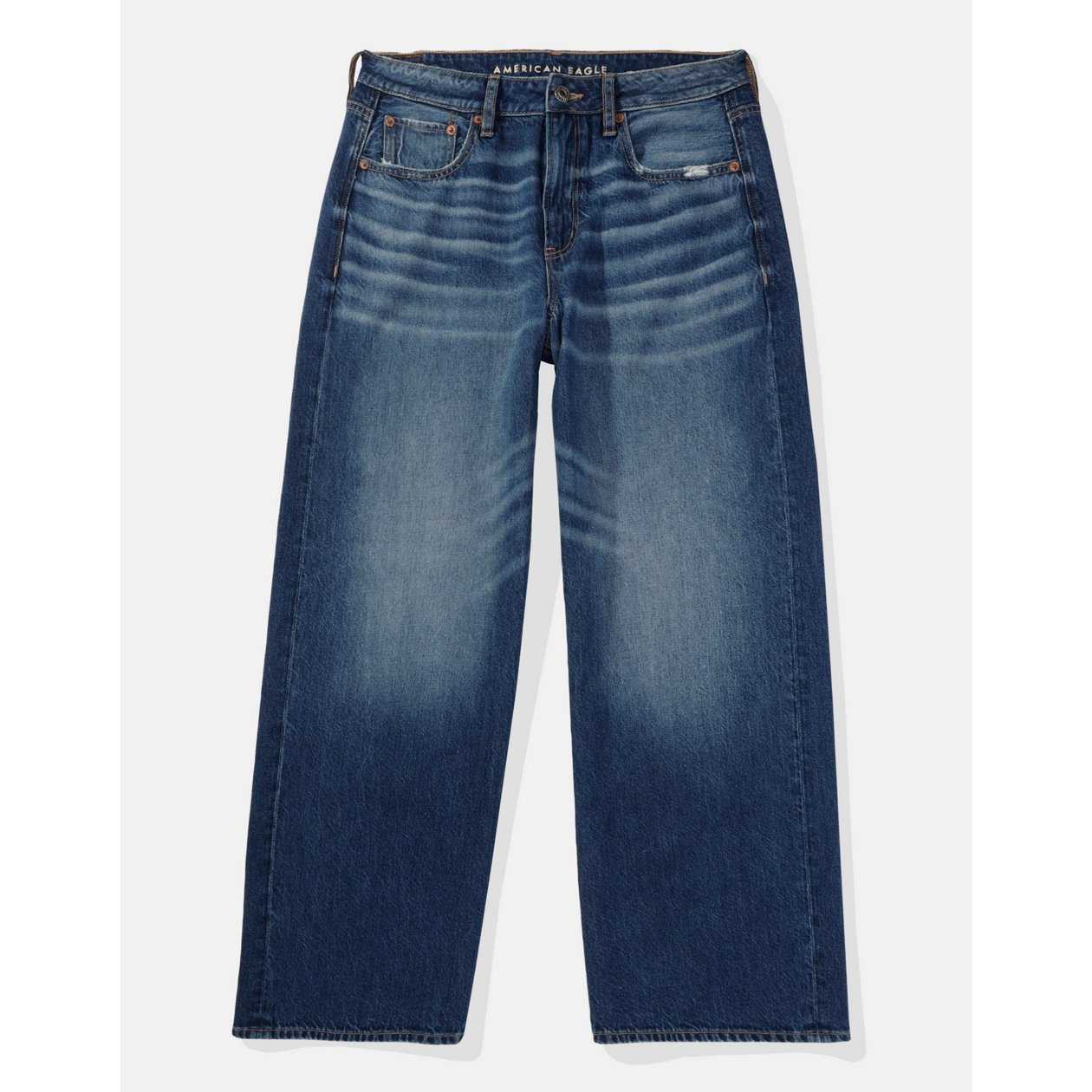 กางเกงยีนส์ ผู้หญิง SUPER HIGH-RISE BAGGY WIDE LEG CROP JEANS ( 043-4968-936 )