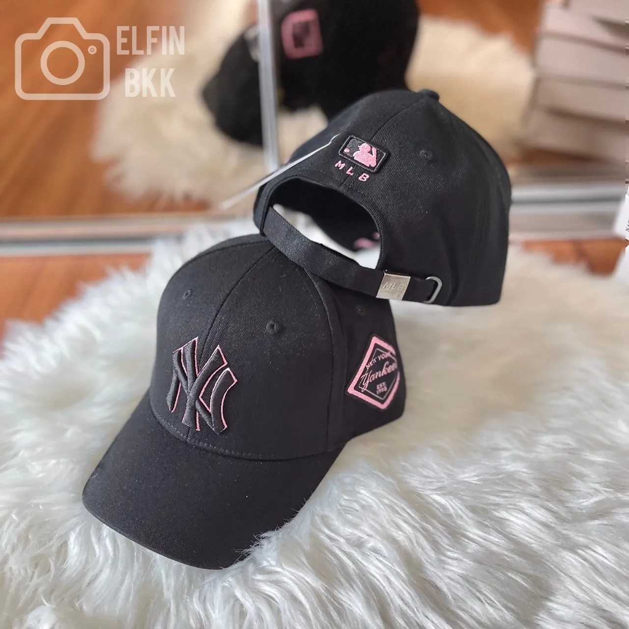 MLB Diamond logo patch ball Cap   หมวกแก๊ป MLB NY/LA ปักตกแต่งด้านข้าง ใต้ปีกปัก yankees