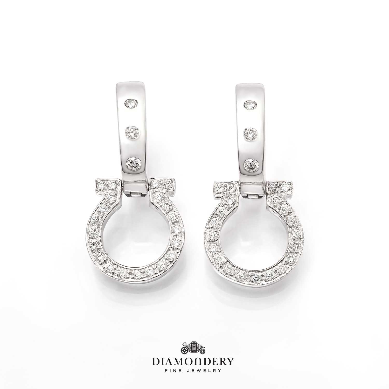 ต่างหูเพชร Horseshoe Good Luck Diamond Earrings