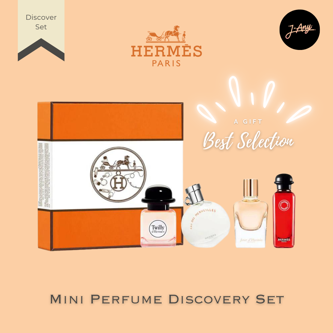 🌥️ HERMÈS Mini Perfume Discovery Set 👑 คอลเลกชั่นน้ำหอมจิ๋ว 4 กลิ่นขายดีที่สุดของ Hermes