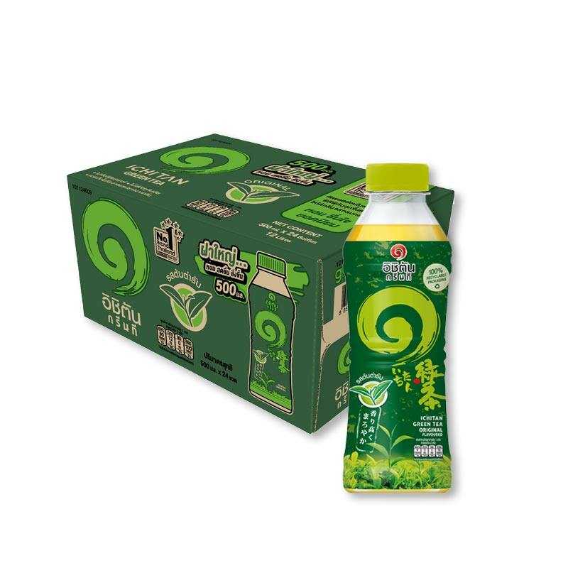 อิชิตัน ชาเขียวพร้อมดื่ม รสต้นตำรับ 500 มล. x 24 ขวด 8858891308581