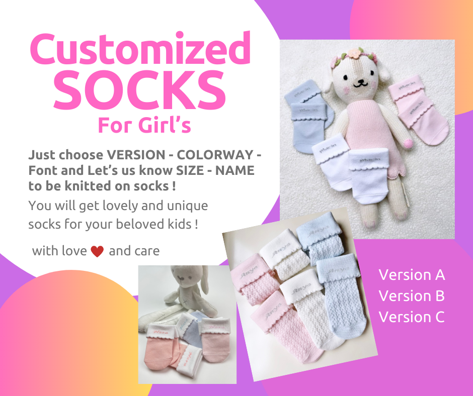 Customized Socks for Girl's - Version A,B,C
