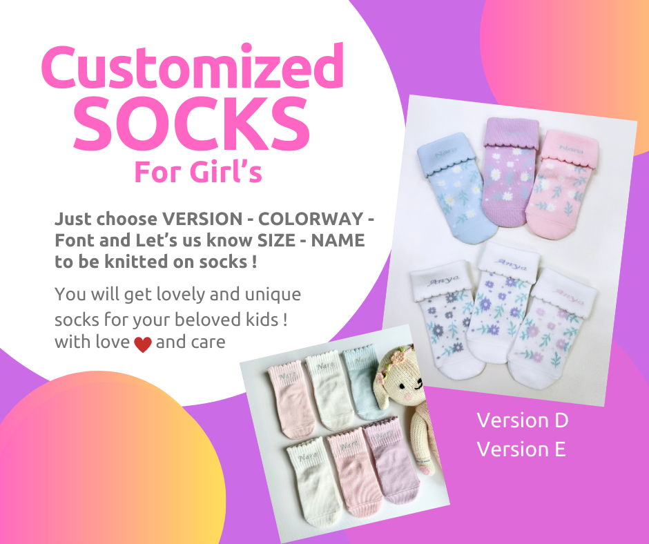 Customized Socks for Girl's - Version D, E