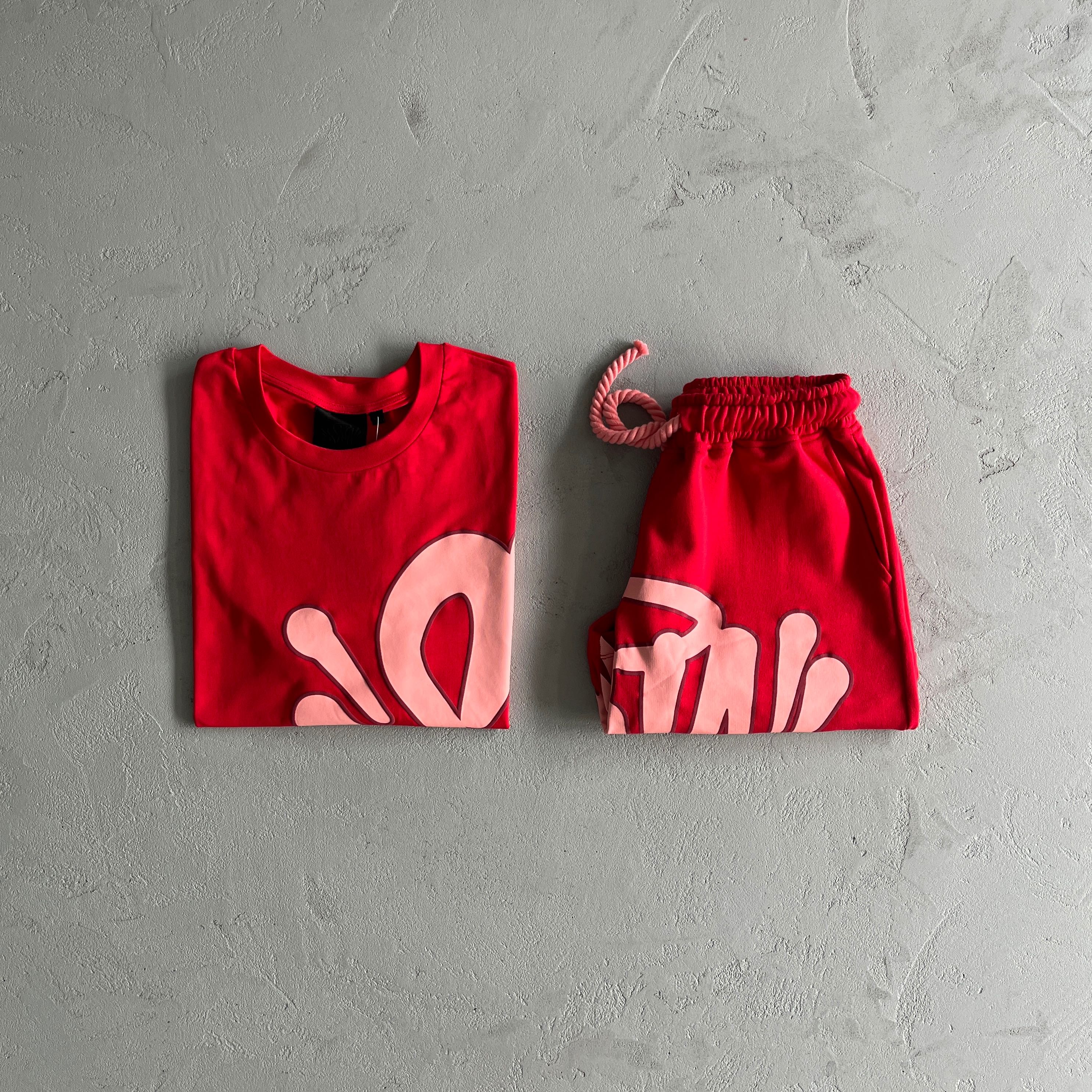 SYNA WORLD LOGO T SHIRT + SHORT SET - RED