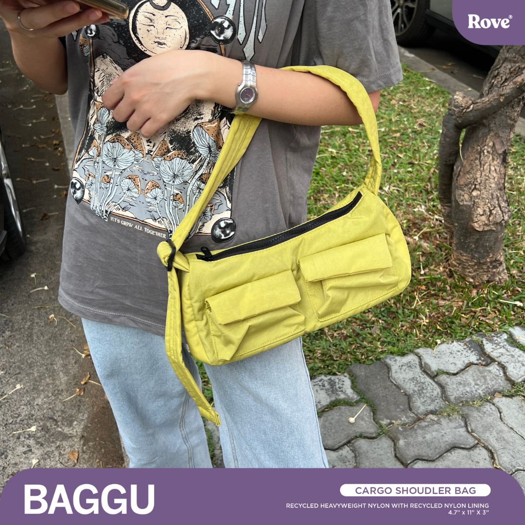 BAGGU Cargo Shoulder Bag - Lemongrass