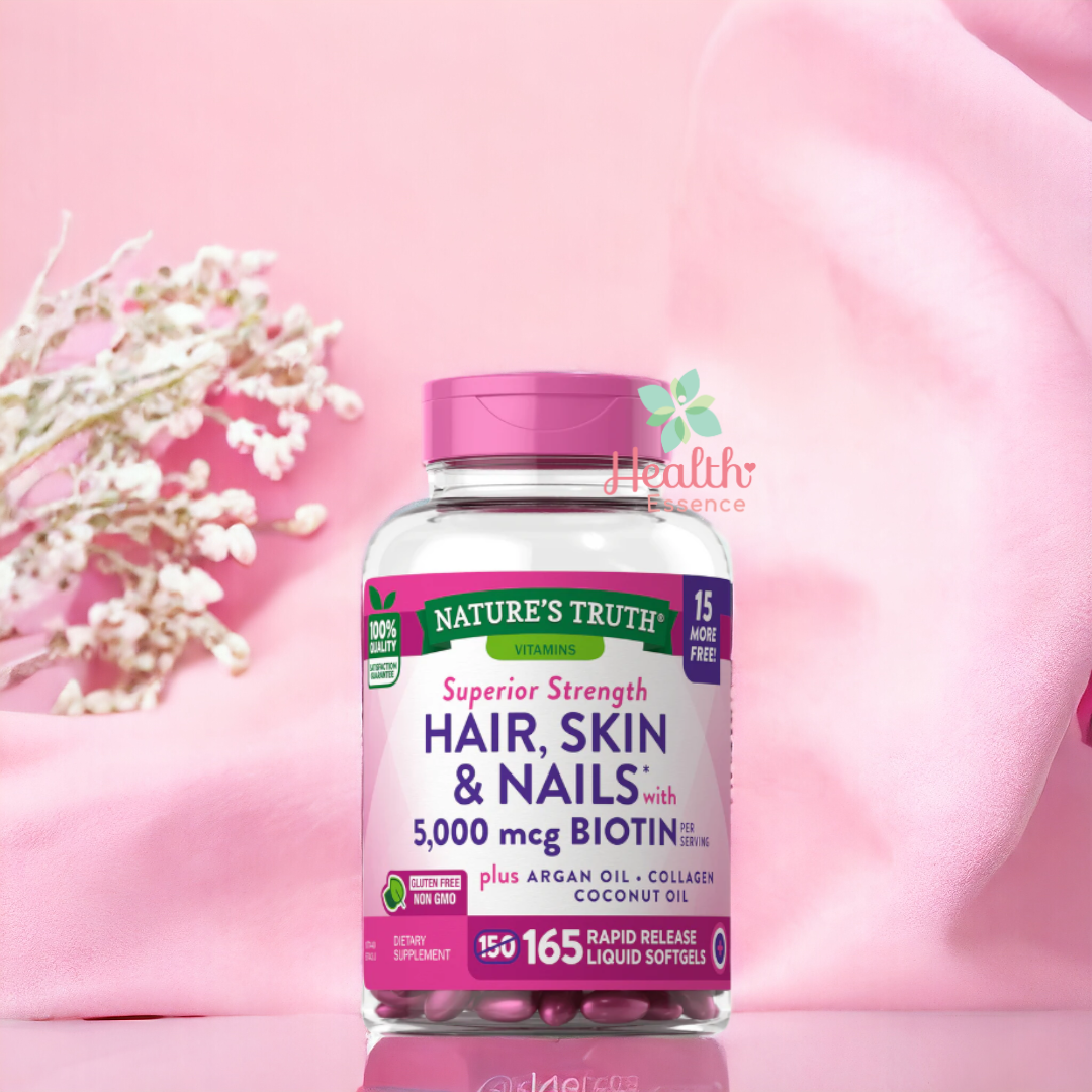 Nature's Truth Superior Strength Hair, Skin & Nails with 5000mcg Biotin 165 liquid softgel