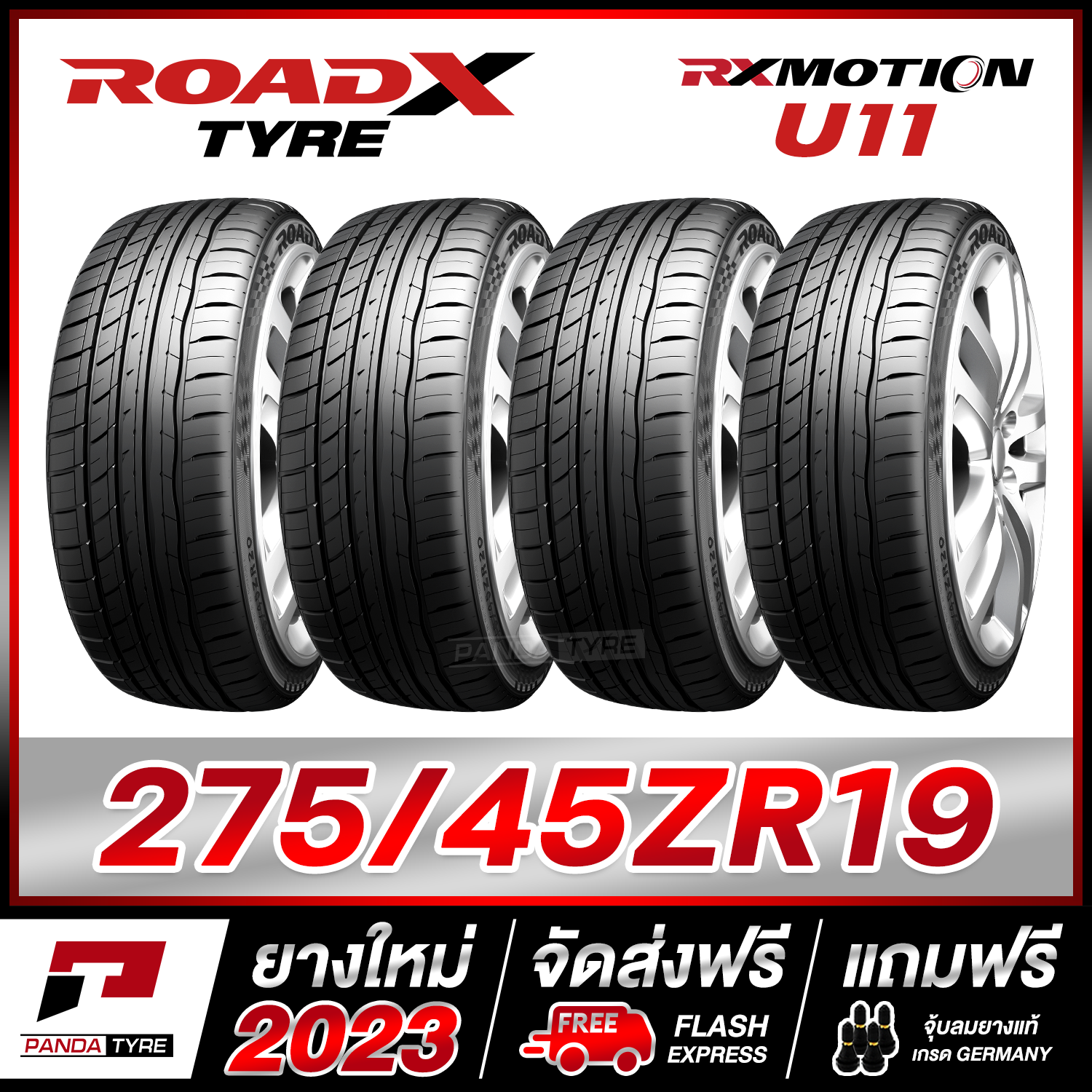 ROADX 275/45R19 (ยางขอบ19) รุ่น U11 จำนวน 4 เส้น (ยางใหม่ผลิตปี 2023)