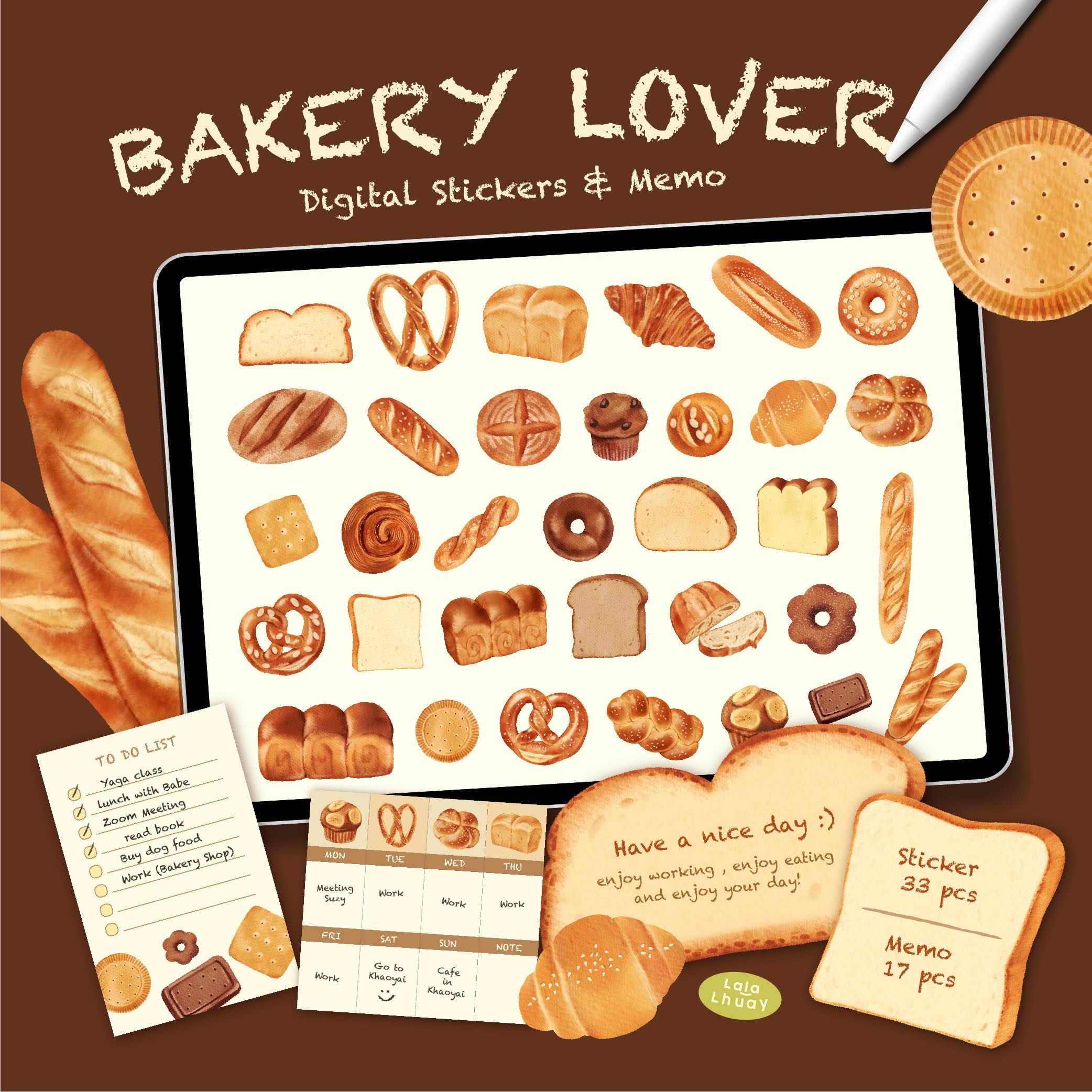 Bakery Lover (Digital Stickers & Memo)