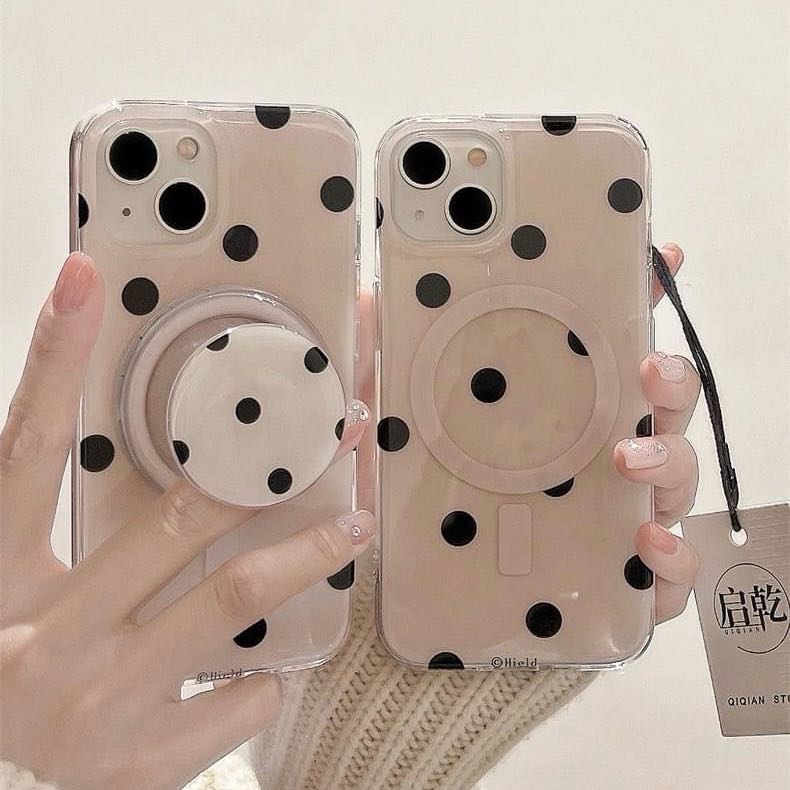 สอบถามก่อนกดสั่ง เคสลายจุด เคสชาร์จแบต สีพื้น holder griptok ไอริง magnetic เคสไอโฟน เคสiphone 