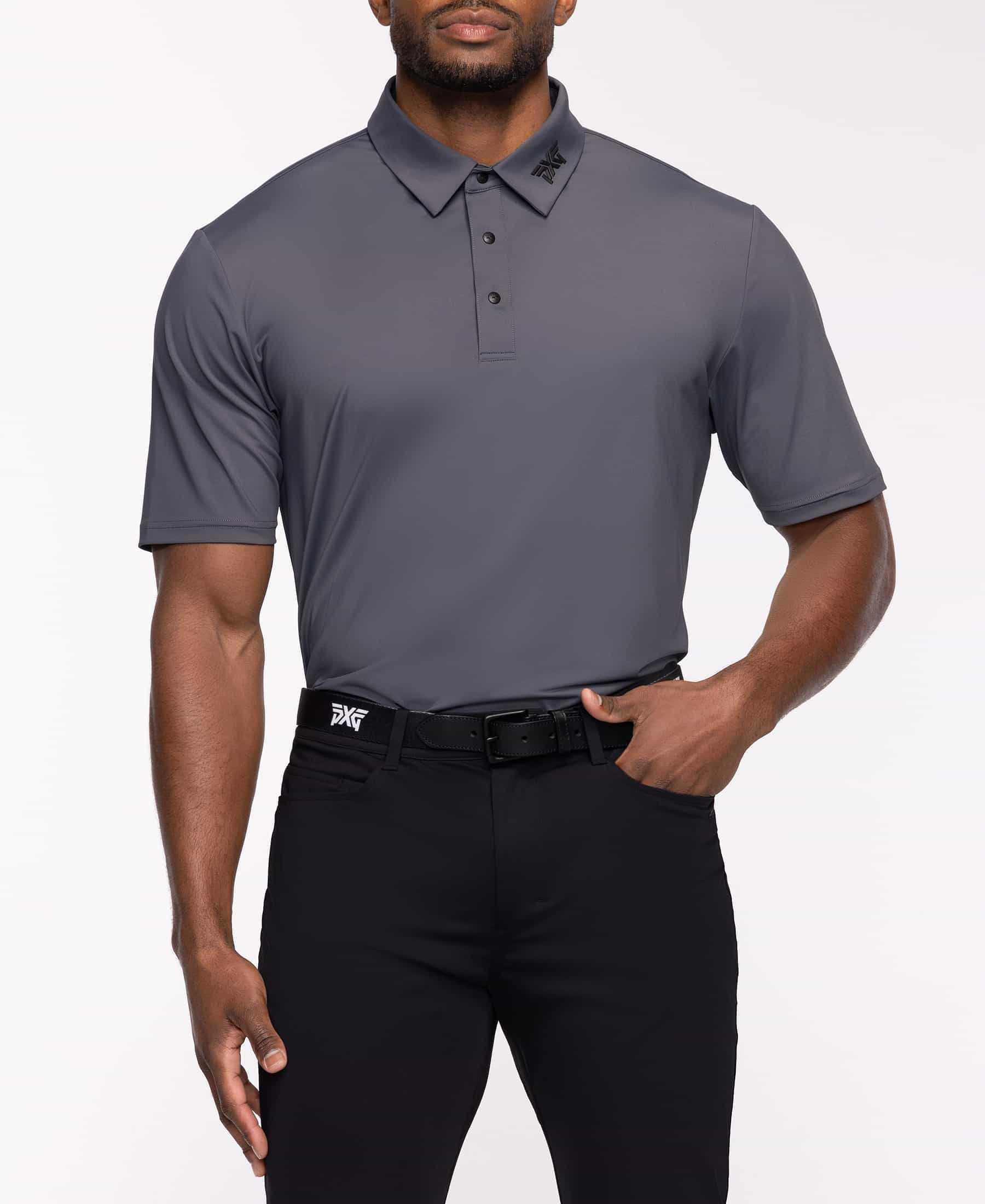 เสื้อโปโล PXG Men's Athletic Fit BP Signature Polo - Charcoal สินค้าใหม่ แท้ 100%