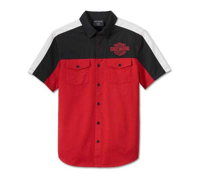 Harley-Davidson Darting Shirt - Colorblocked - Chili Pepper