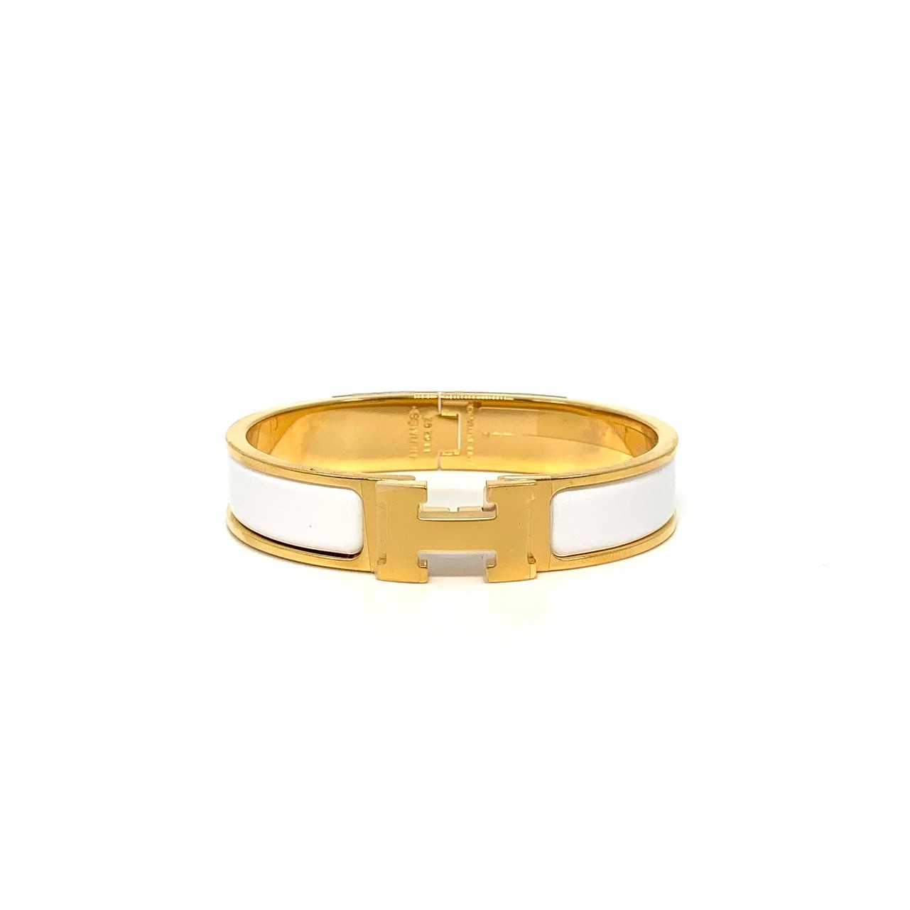 New Hermes Clic clac pm blanc ghw