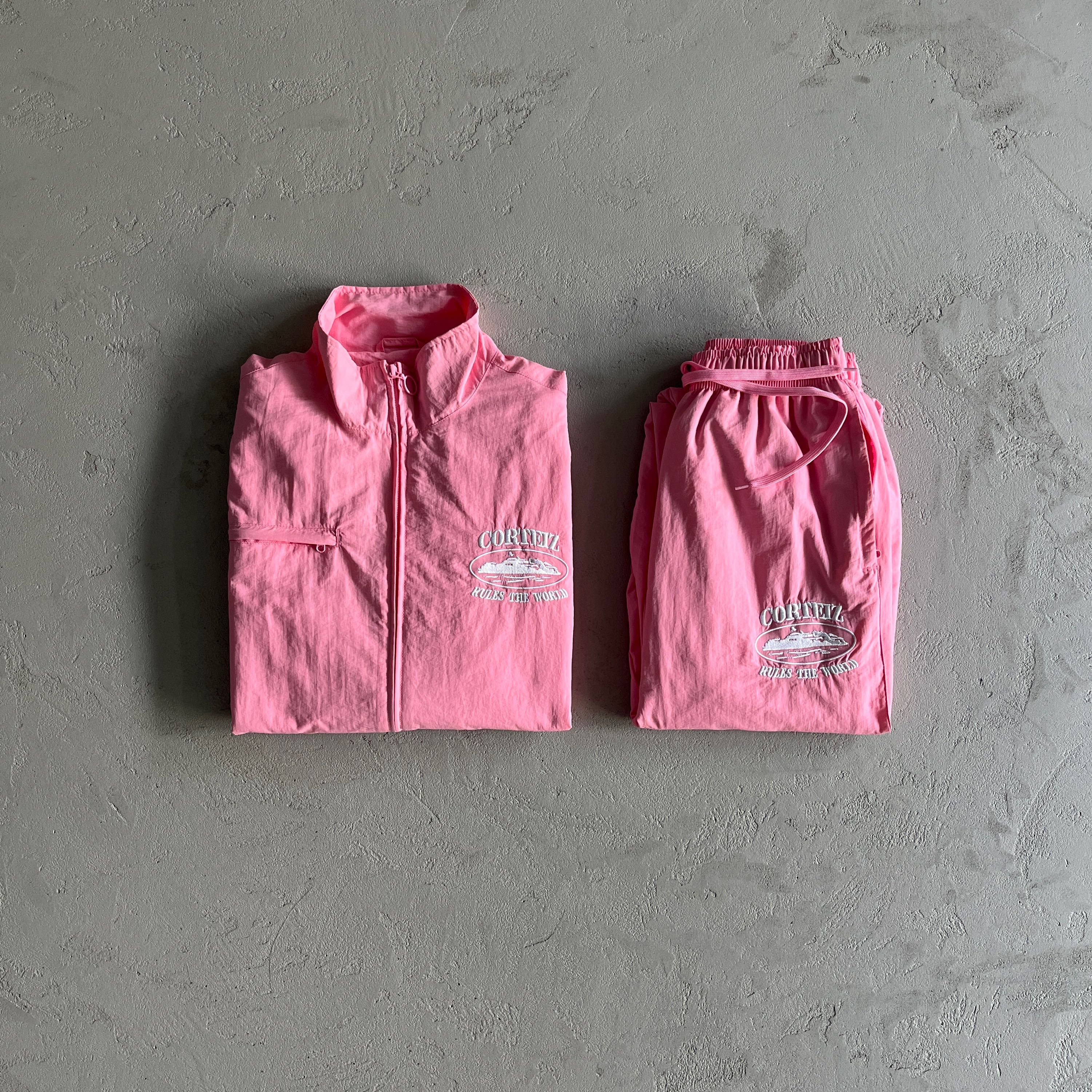 Corteiz Shukushuku Jacket + Bottoms Baby Pink