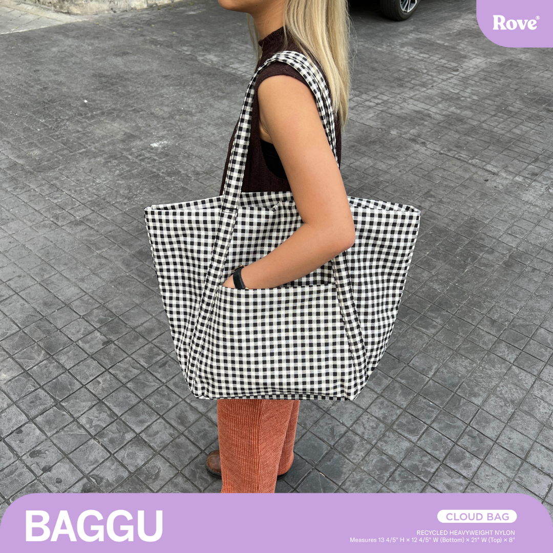 BAGGU Cloud Bag - Black & White Gingham