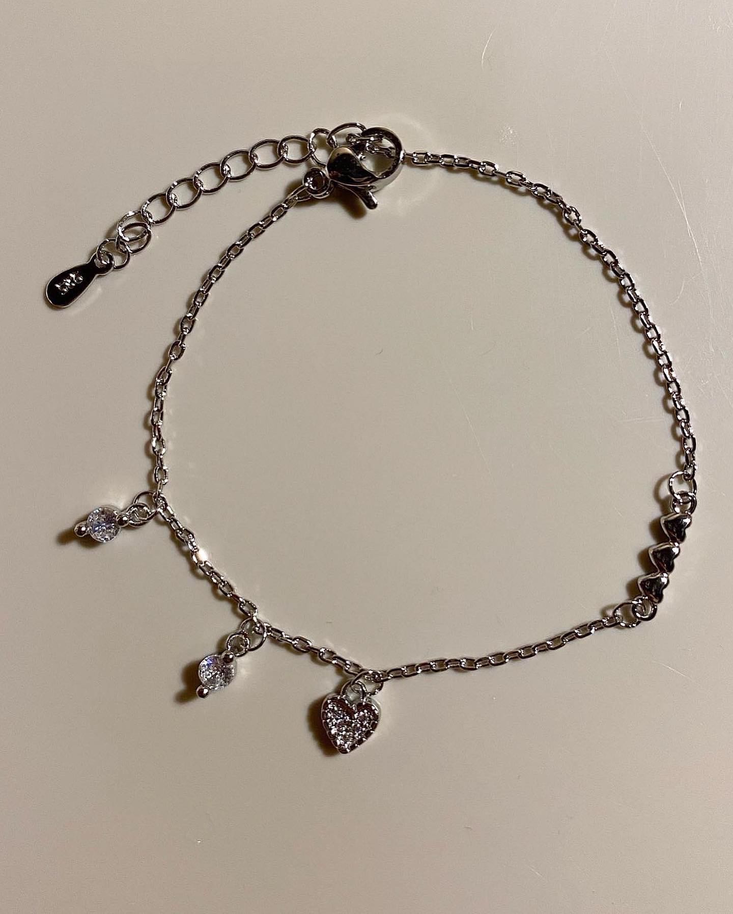 A135 (สร้อยข้อมือ)(หัวใจ) เงินแท้ แพ้ง่ายใส่ได้ ร้านกากาGAGASTORETH