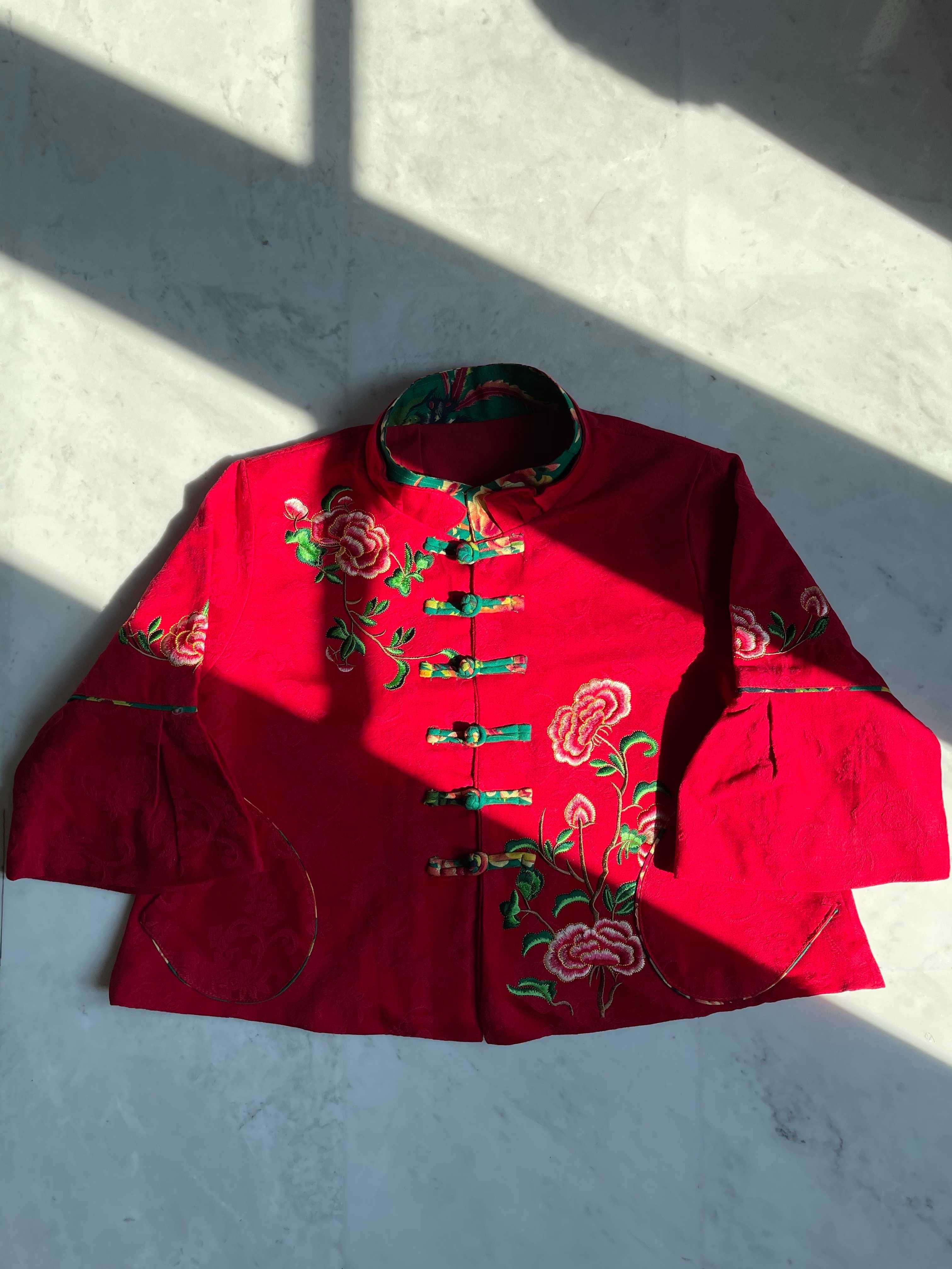 พร้อมส่ง Chinese style oversized embroidered shirt jacket (FREESIZE)