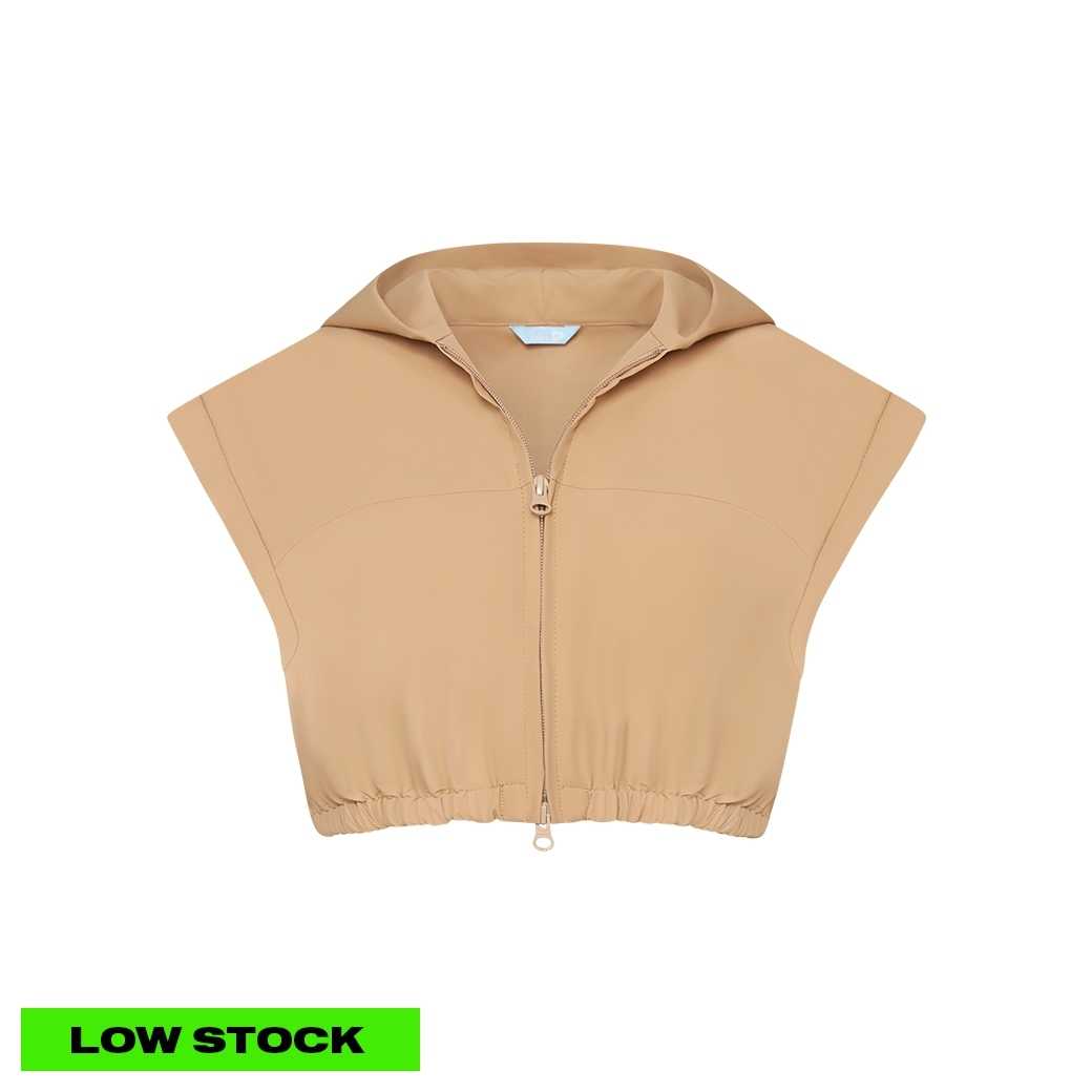 NYLON HOODIE - BROWN