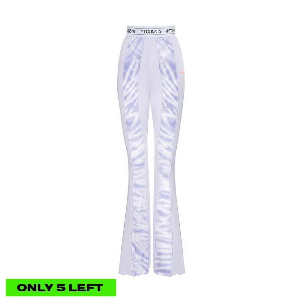 TIE-DYE RIBBED KNIT PANTS - VIOLET
