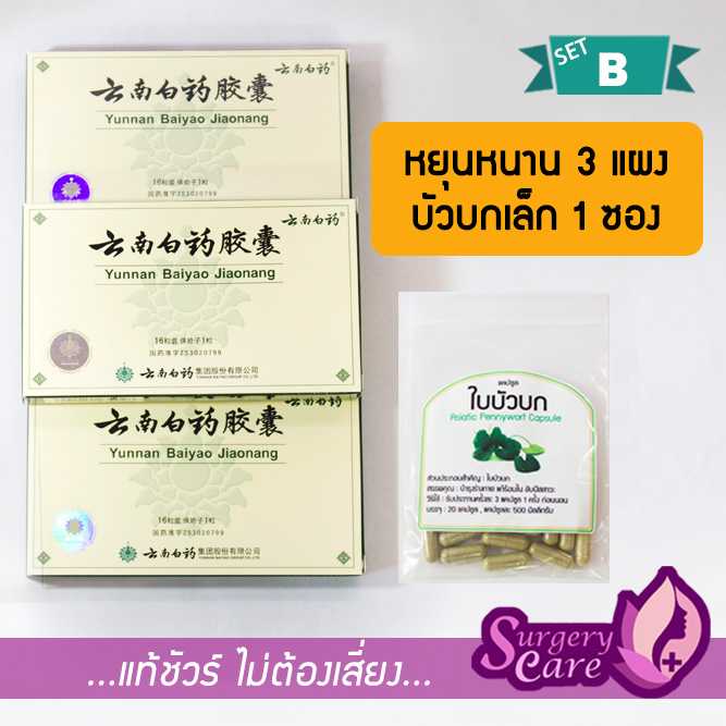 ชุด B หยุนหนานไป๋เหยา เขียว 3 บัวบกเล็ก 1