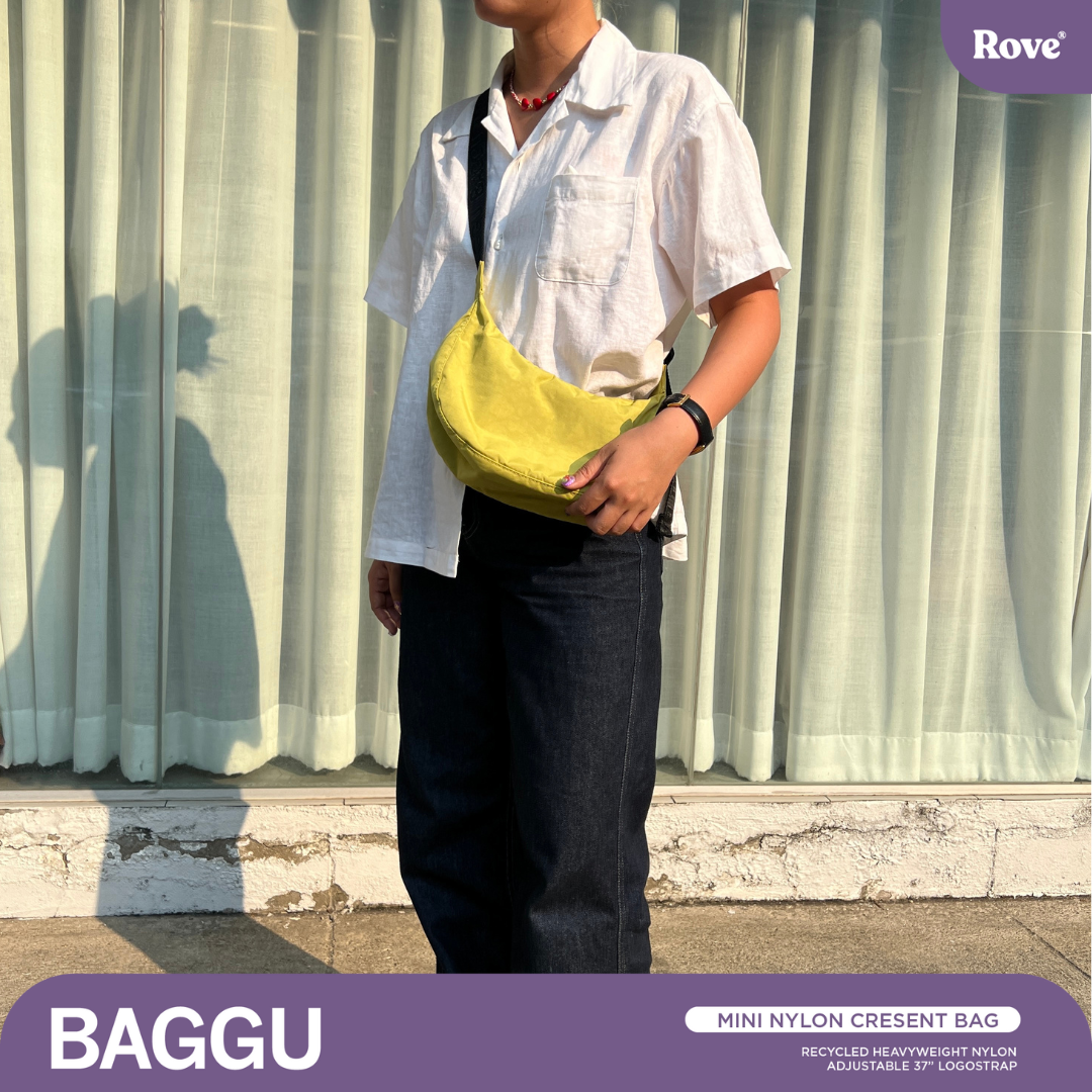 BAGGU Small Crescent Nylon Bag - Lemongrass
