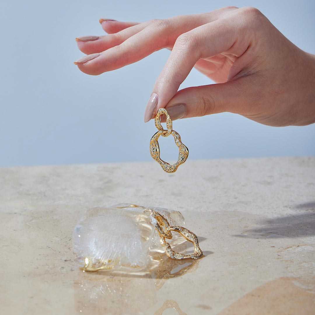 Theo Big O Stone Earring