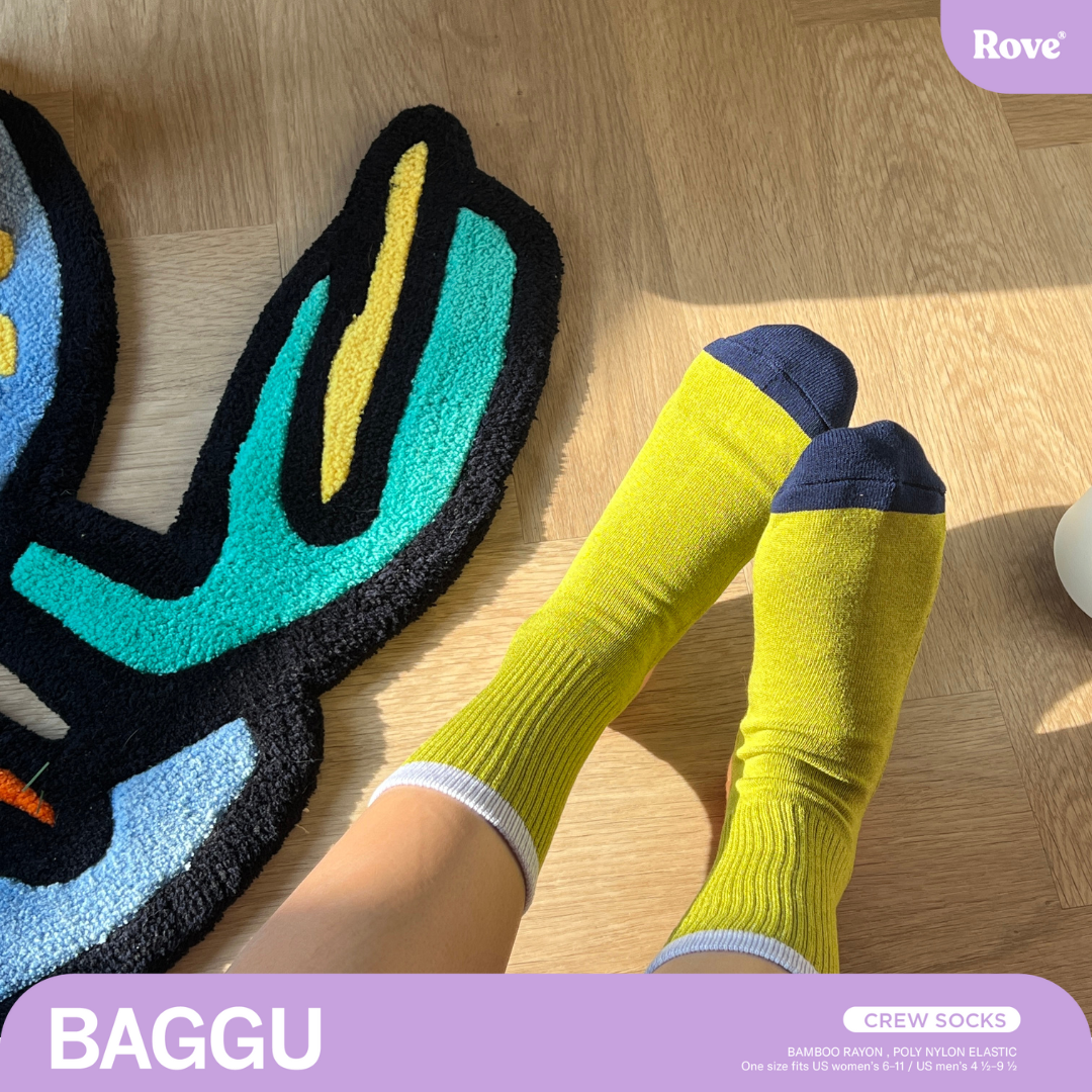 BAGGU Ribbed Socks - Lemongrass Mix