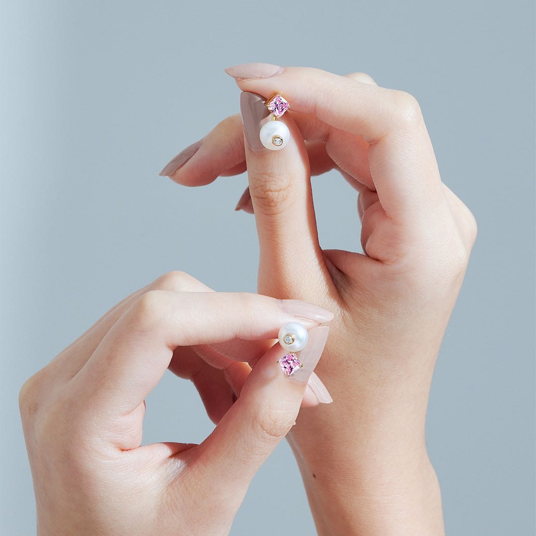 Astraea Pearl and Square Earring