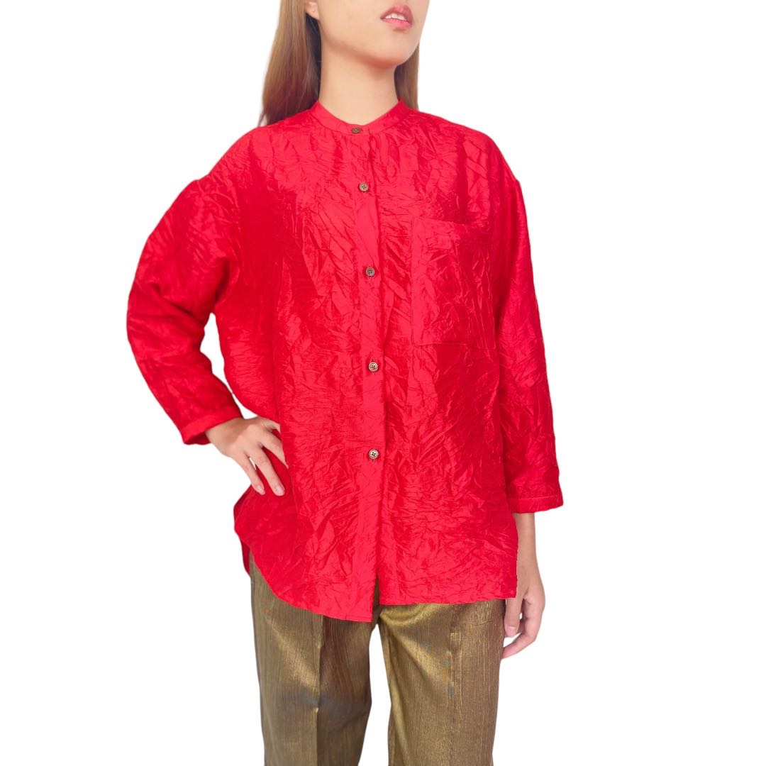 Wrinkled Silk Shirt