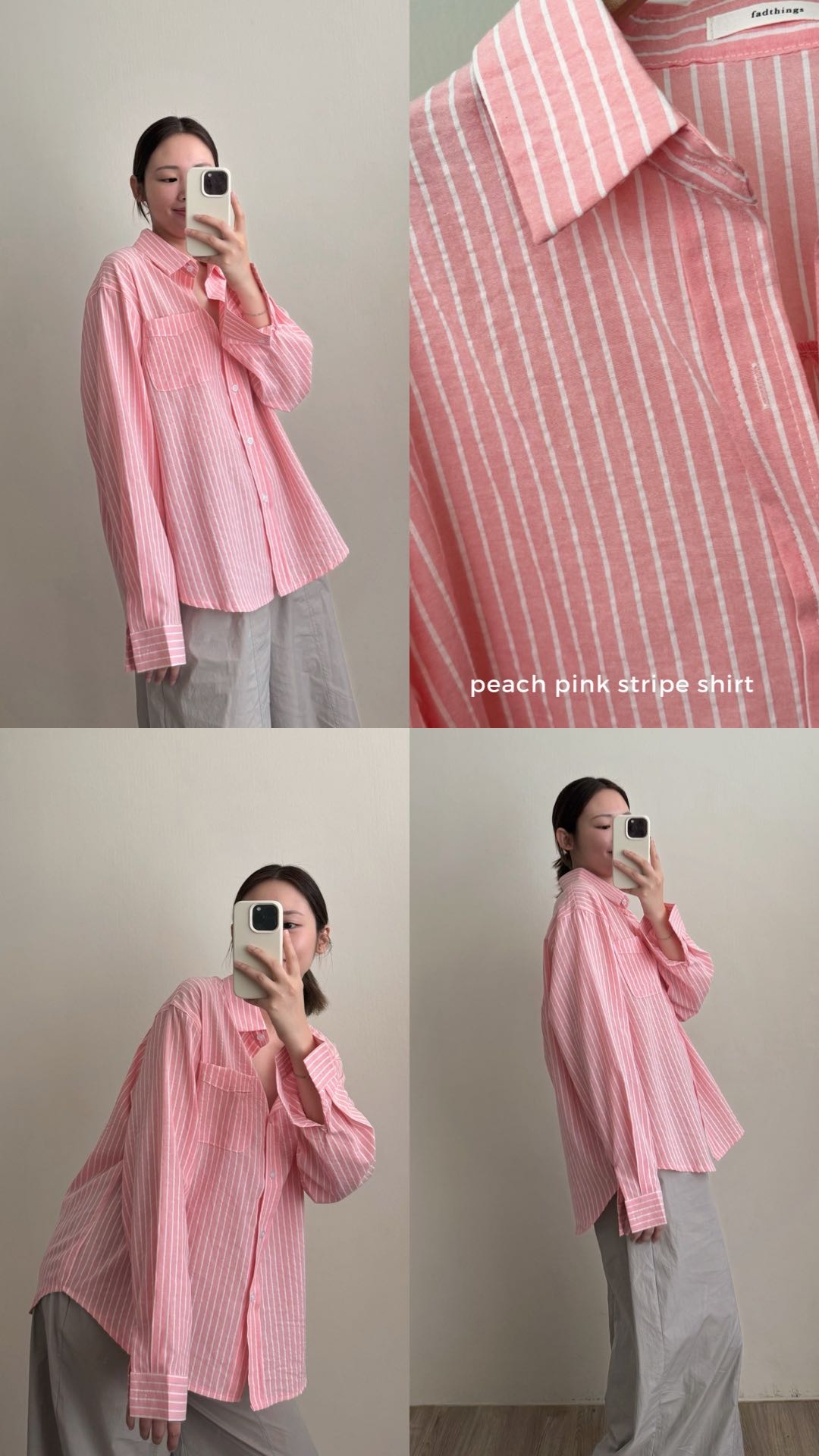 fadthings : PEACH PINK stripe shirt 🍑