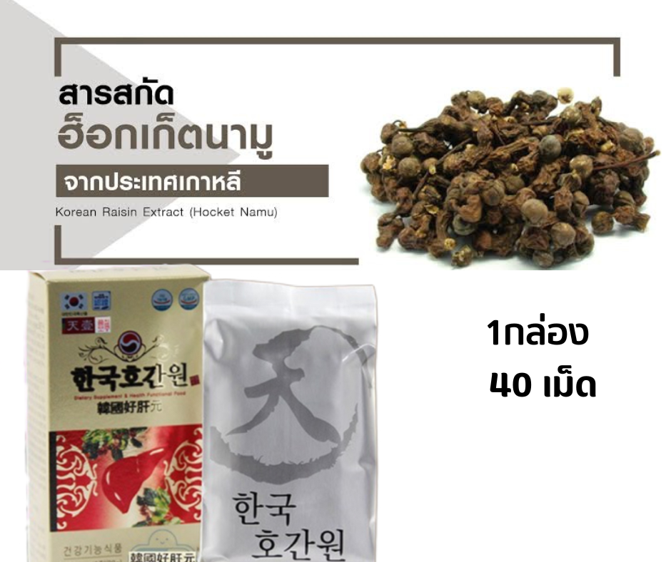 สารสกัดฮอกเกตนามู Hocket namu extract 100% 40เม็ด