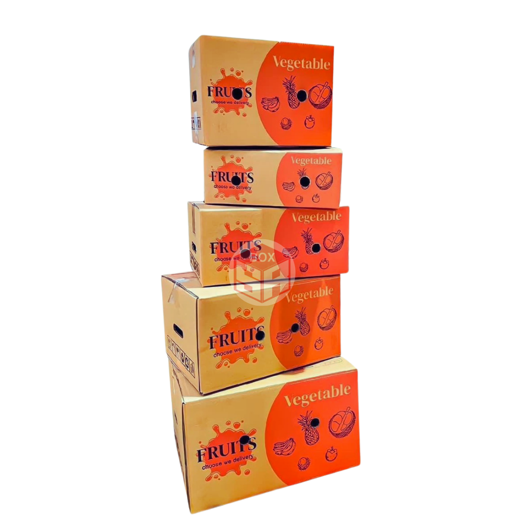 กล่องผลไม้(มัด 10ใบ)กล่องใส่ผลไม้ ความหนา 5ชั้น