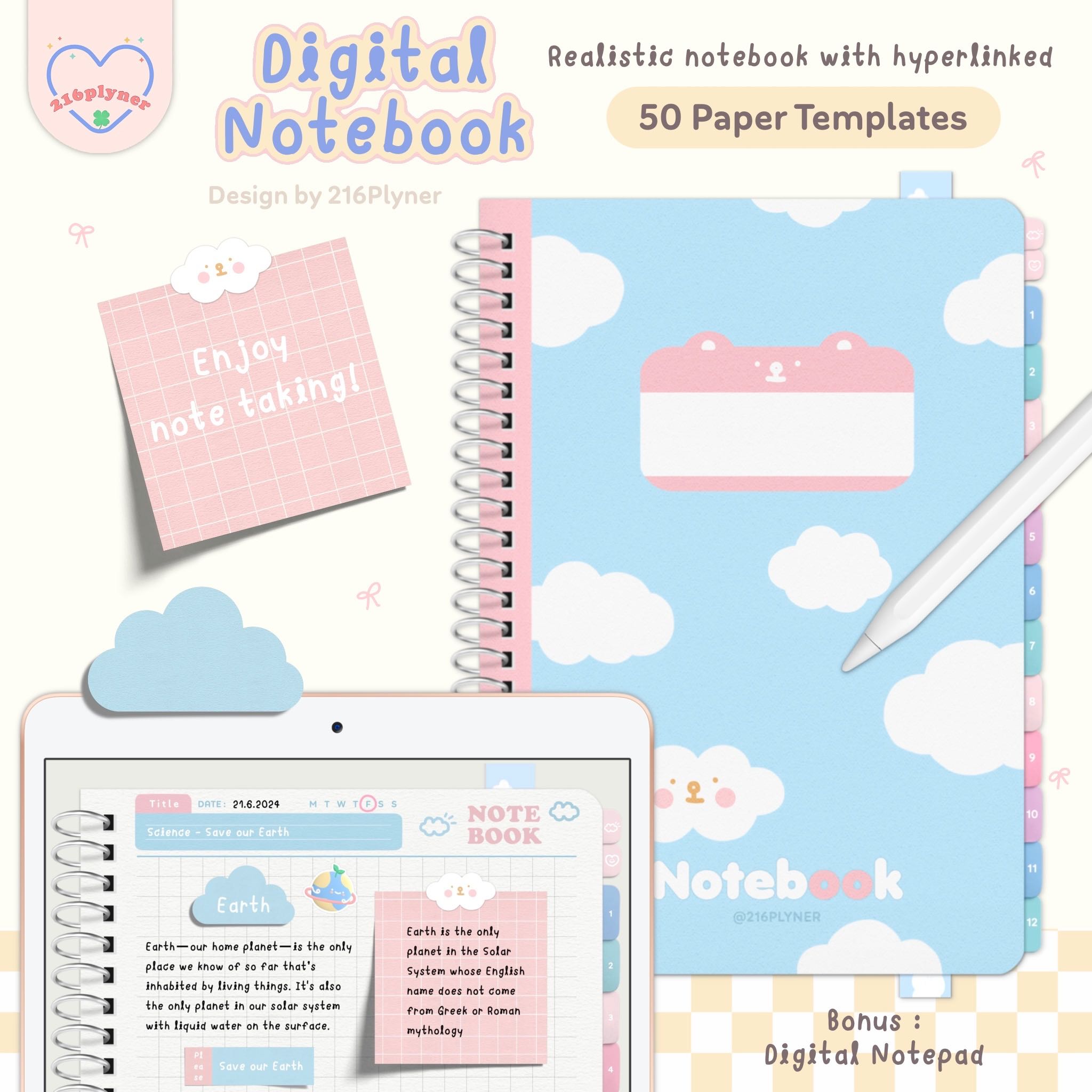 Cloudy Digital Notebook ☁️📝