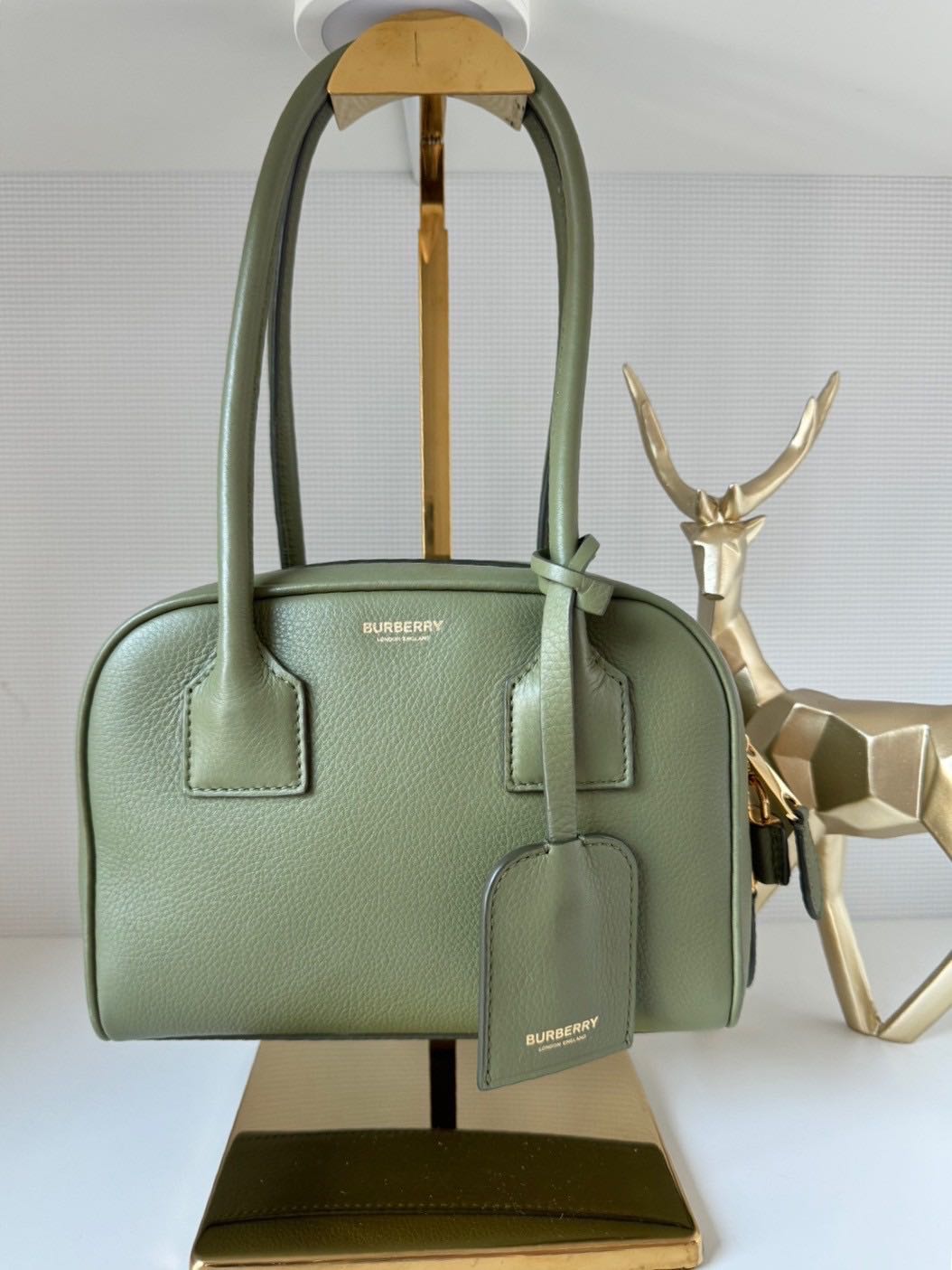 Burberry Mini Leather Half Cube Bag LINE SHOPPING