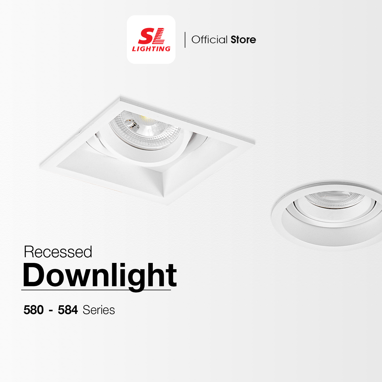 SL LIGHTING | Recessed Downlight MR16 GU5.3 ดาวน์ไลท์ฝังฝ้า เปลี่ยนหลอดด้านหน้า รุ่น W-580 | W-584