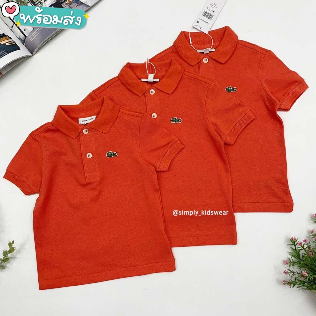 พร้อมส่ง Lacost Polo Red orange