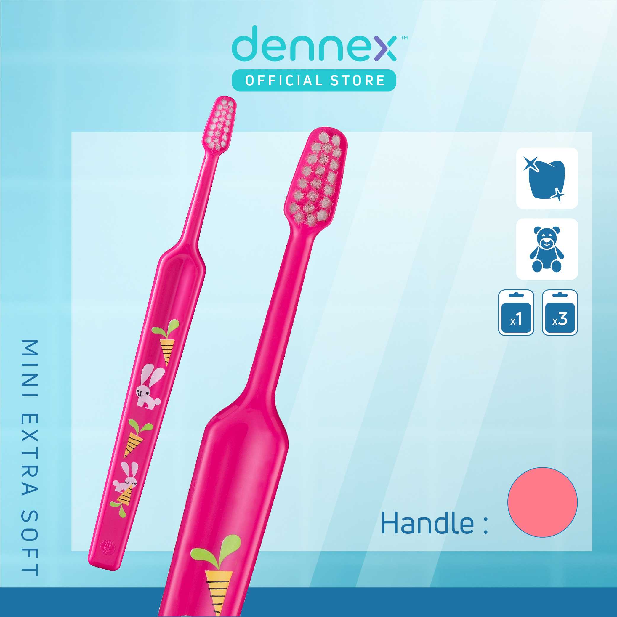 70 แถม 30 !! แปรงสีฟันเด็กขนแปรงอ่อนนุ่มพิเศษ TePe Mini Extra Soft ซองพลาสติก คละสี