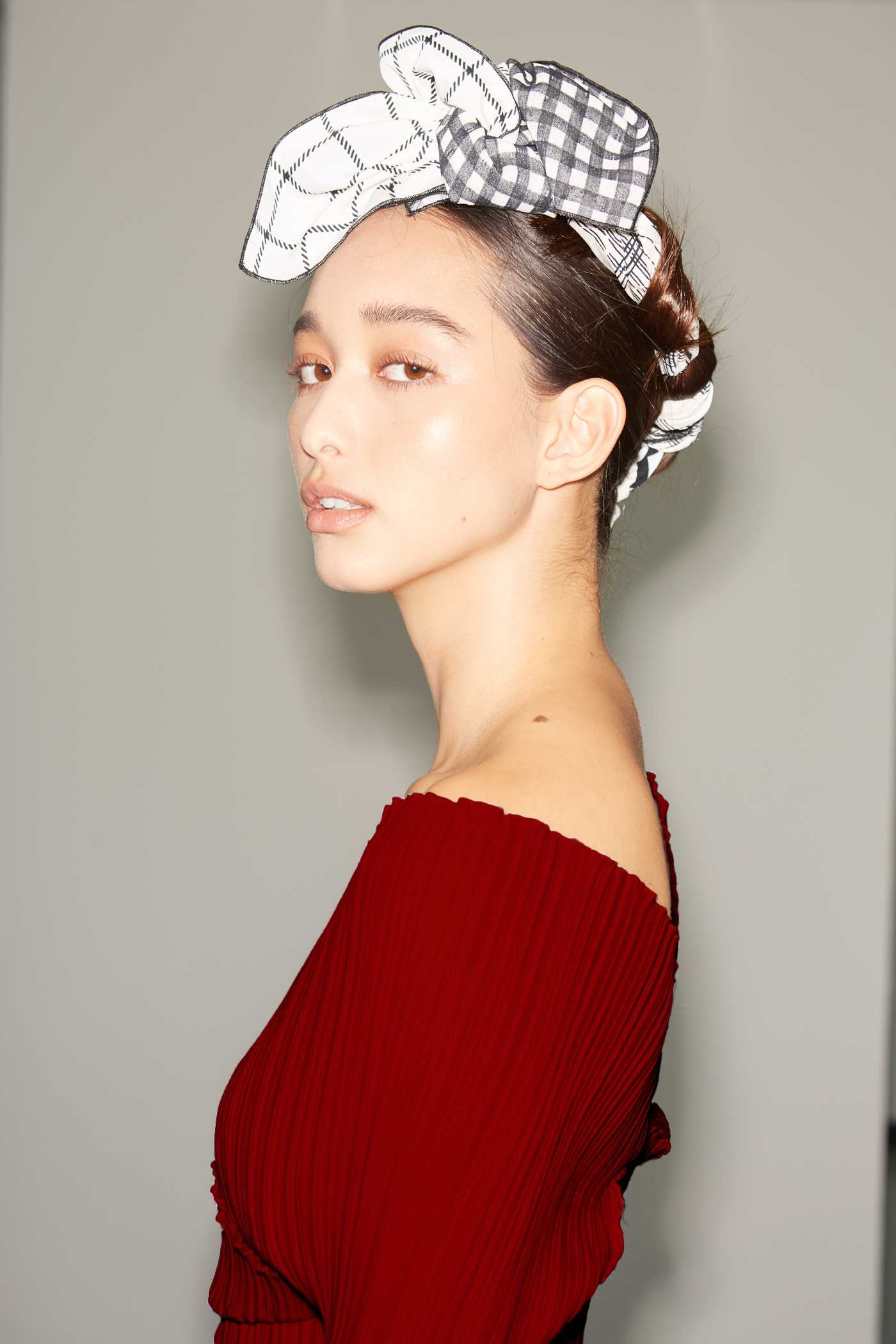 Pleated wrap crop top - Red