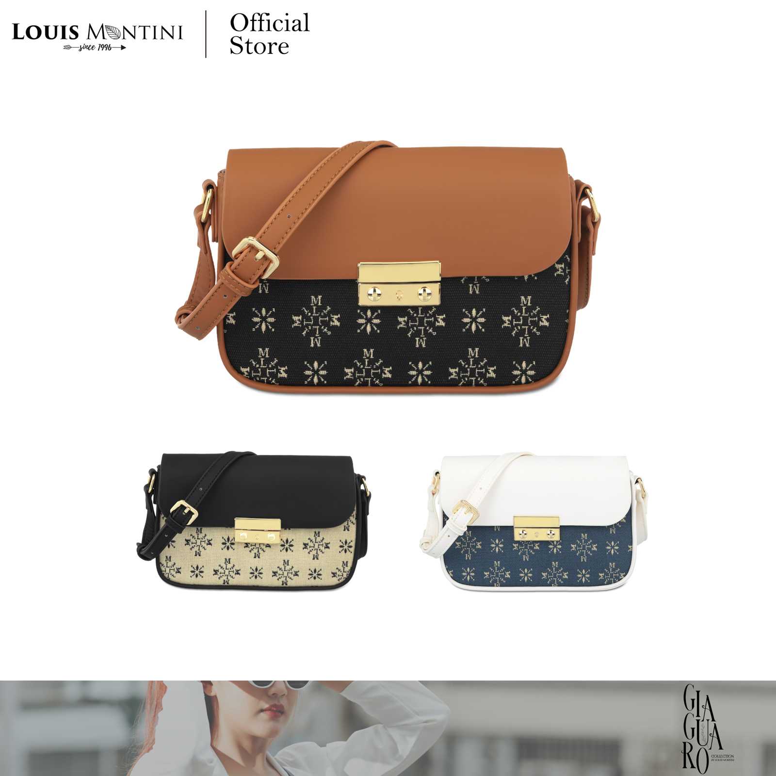 Louis Montini (Giaguaro) กระเป๋าผู้หญิงสะพายข้าง Women's Shoulder Bag LYP01