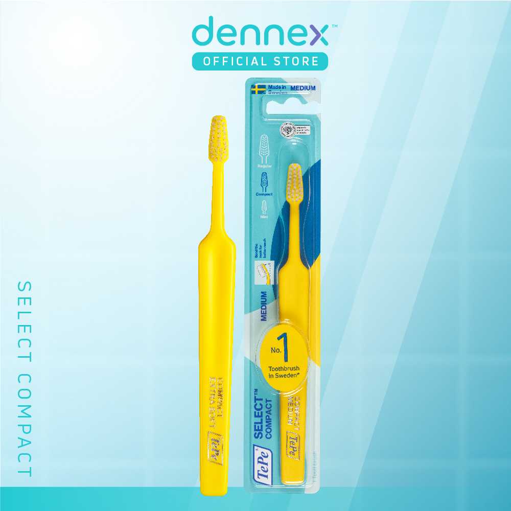 แปรงสีฟันขนนุ่ม หัวแปรงเรียวขนาดกระทัดรัด TePe Select Compact คละสี