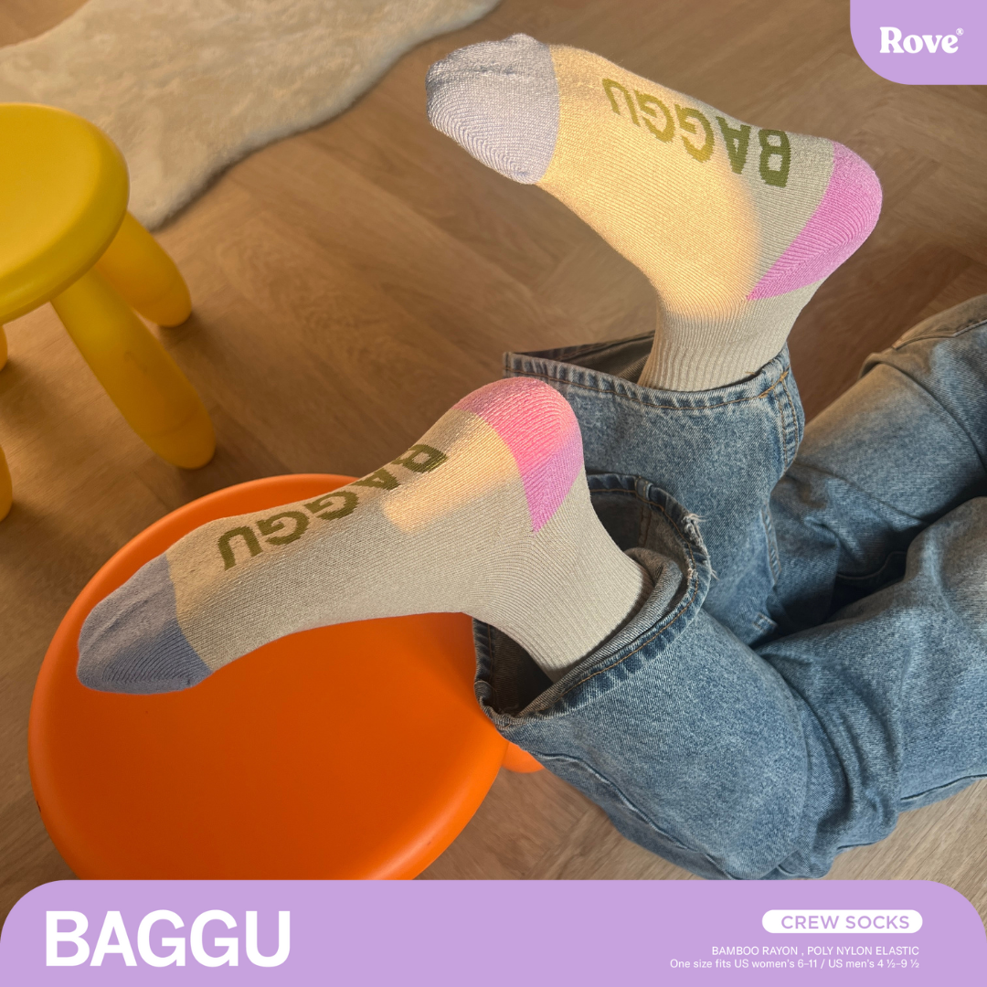 BAGGU Ribbed Socks - Stone Mix