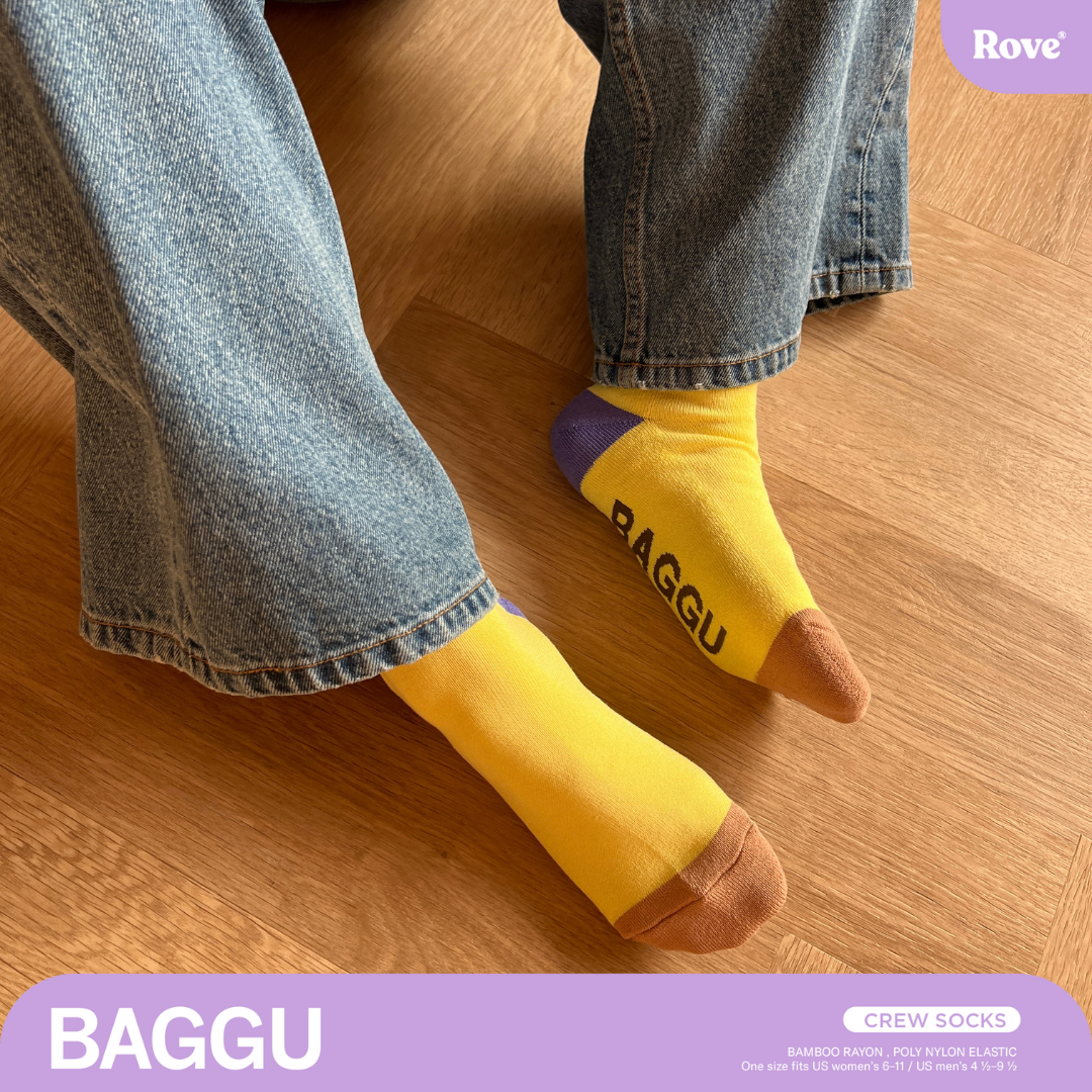 BAGGU Ribbed Socks - Lemon Curd Mix