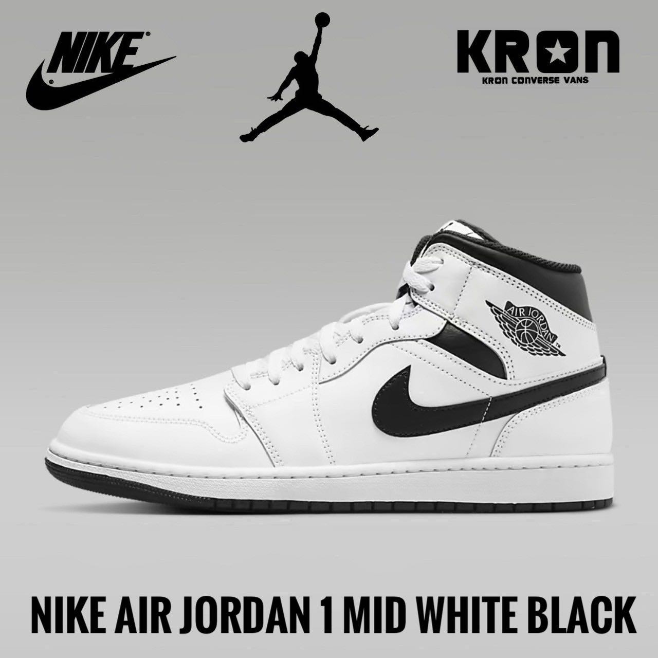 Nike Air Jordan 1 Mid White Black