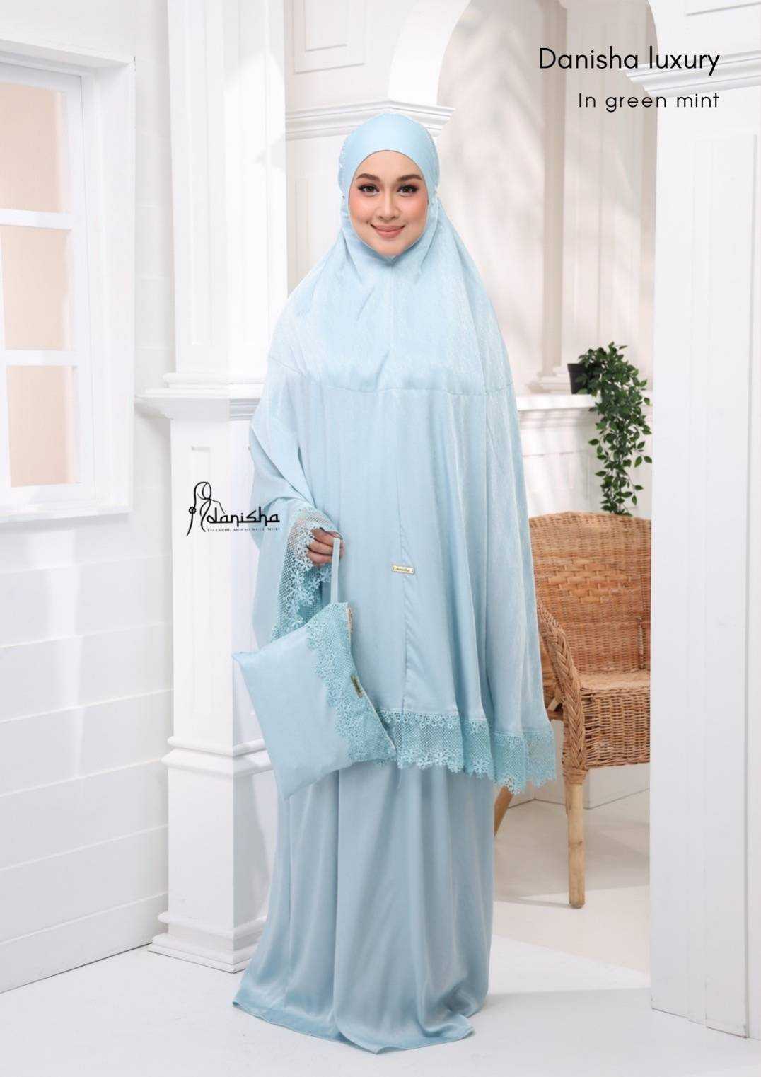 ตะละกง ชุดละหมาด Prayer dresses งานผ้า sutera silk เนื้อผ้าเงา แถมฟรีกระเป๋า