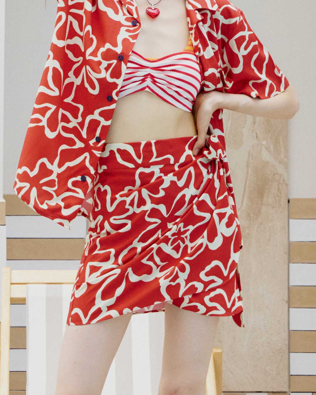 Summer Spice Mini Wrap Skirt