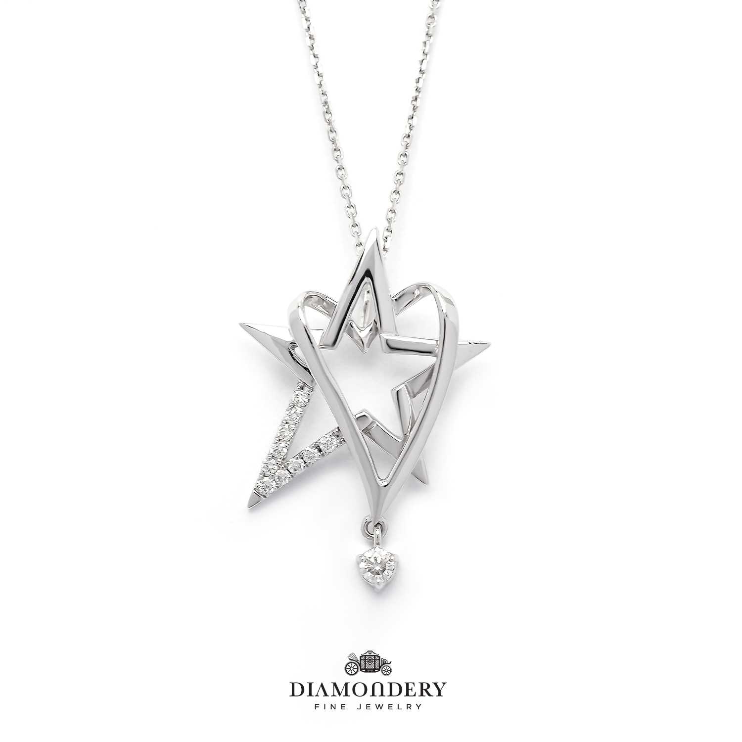 จี้เพชร Star and Heart Diamond Pendant