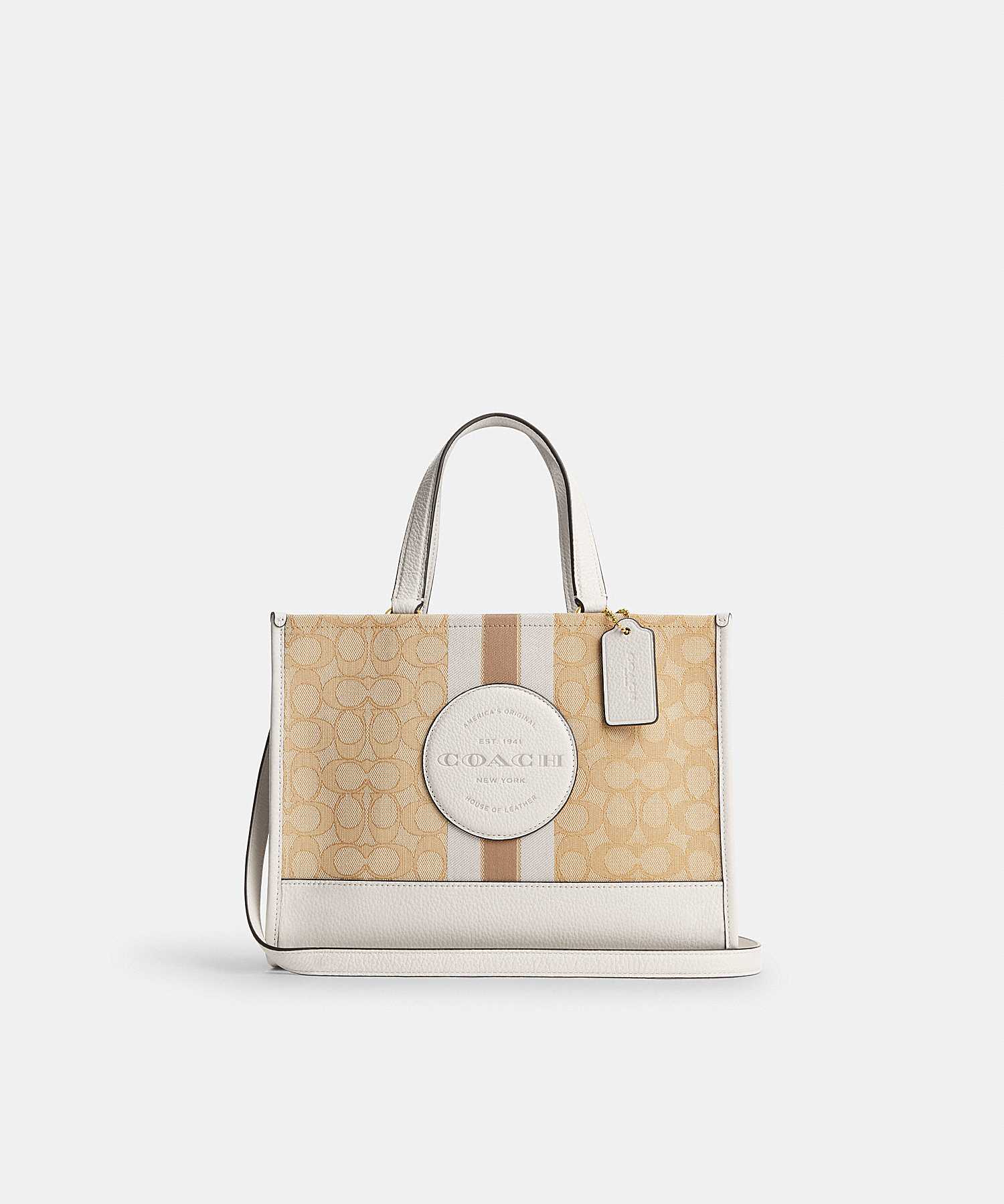 COACH DEMPSEY CARRYALL IN SIGNATURE JACQUARD WITH STRIPE AND COACH PATCH CQ877 IMDQC