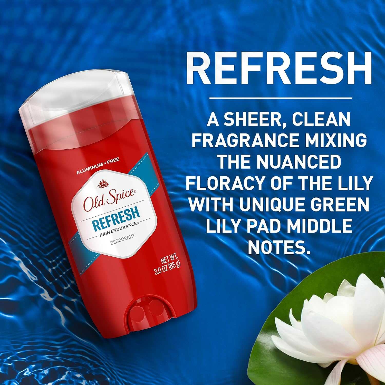 Old Spice โรลออน กลิ่น Refresh กลิ่นทะเลผสมลิลลี่และเครื่องเทศ หอมเย็น สดชื่น เรียบหรู คลาสสิค