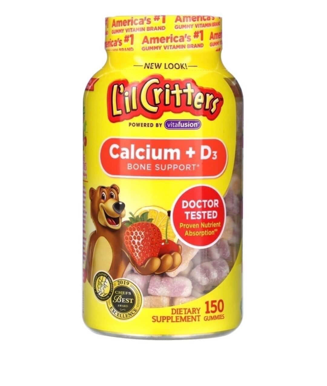 วิตามินเพิ่มความสูงสำหรับเด็ก Lil critters gummies Calcium + Vitamin D3