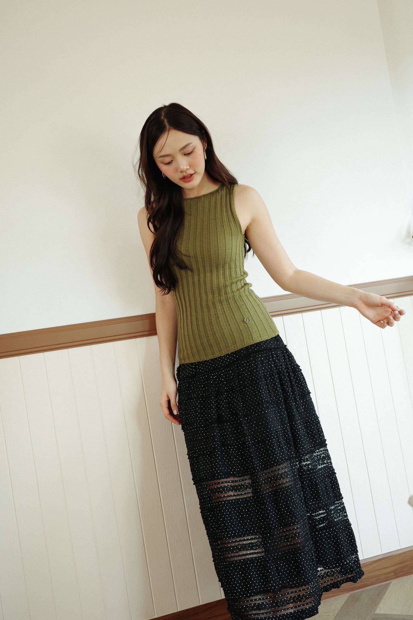 Claude knit tank - Olive green